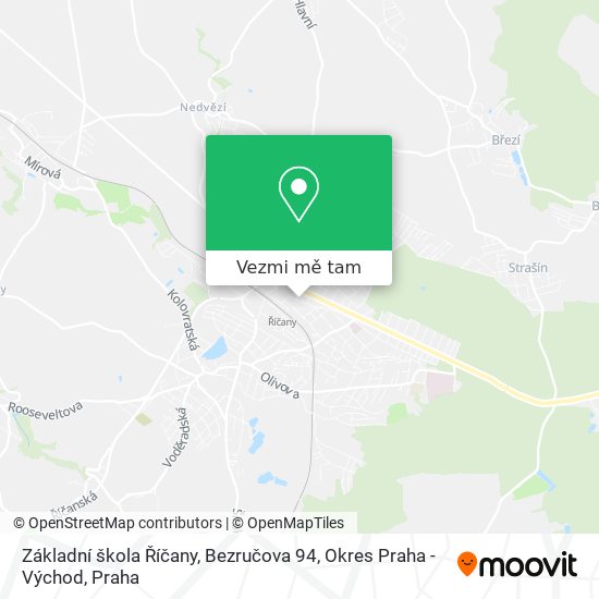 Základní škola Říčany, Bezručova 94, Okres Praha - Východ mapa