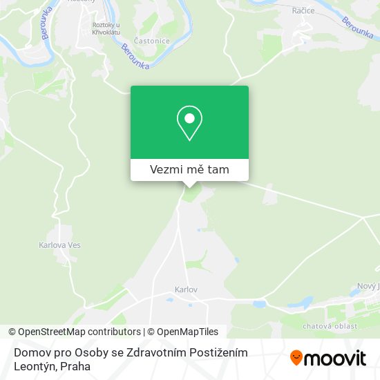 Domov pro Osoby se Zdravotním Postižením Leontýn mapa