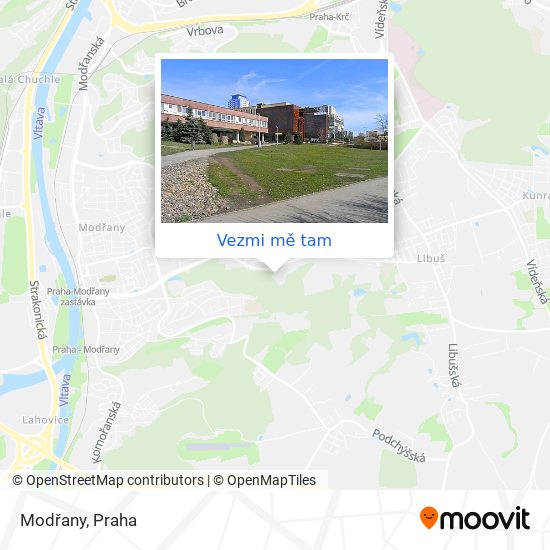 Modřany mapa