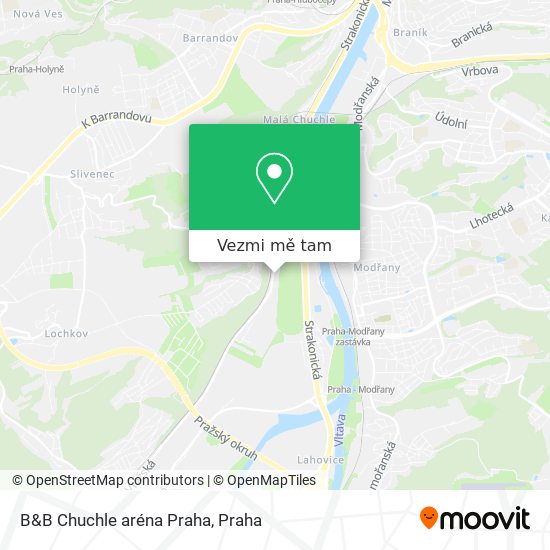 B&B Chuchle aréna Praha mapa