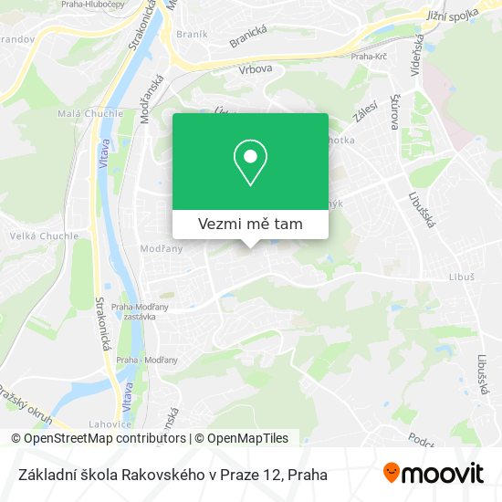 Základní škola Rakovského v Praze 12 mapa