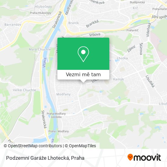 Podzemní Garáže Lhotecká mapa