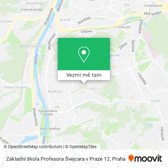 Základní škola Profesora Švejcara v Praze 12 mapa