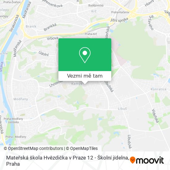 Mateřská škola Hvězdička v Praze 12 - Školní jídelna mapa
