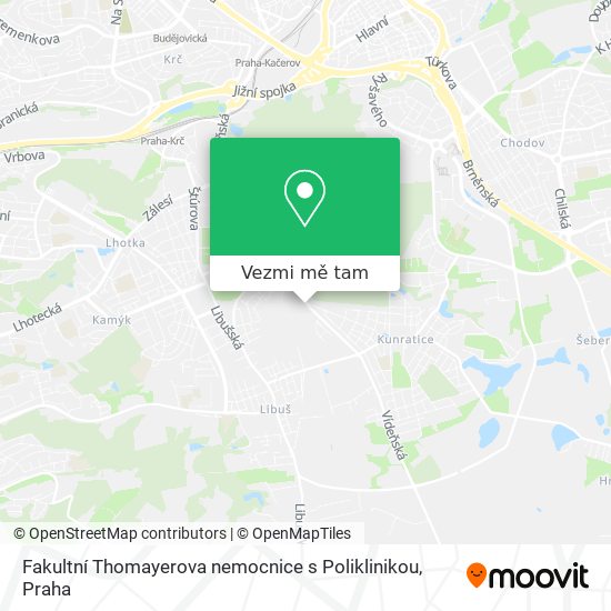 Fakultní Thomayerova nemocnice s Poliklinikou mapa