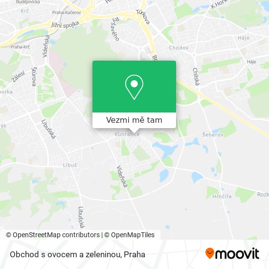 Obchod s ovocem a zeleninou mapa