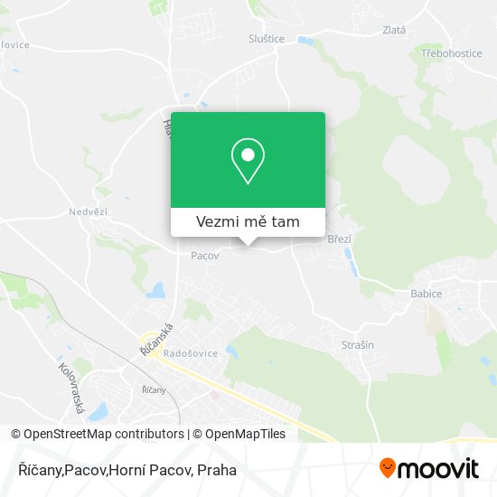 Říčany,Pacov,Horní Pacov mapa