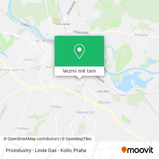 Proindustry - Linde Gas - Kolín mapa
