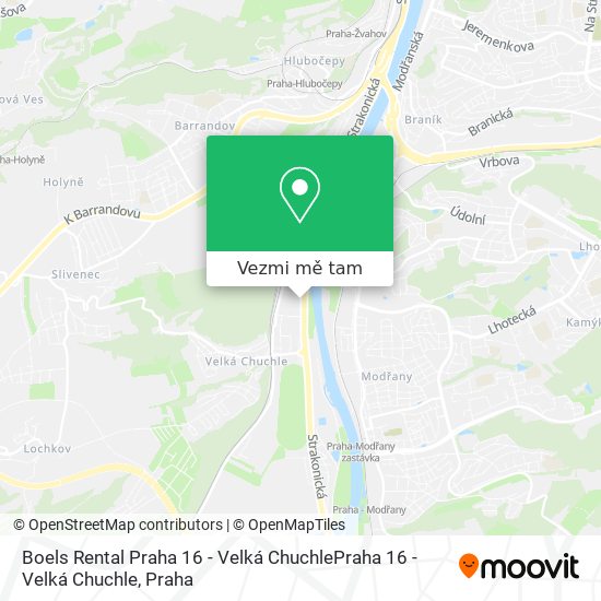 Boels Rental Praha 16 - Velká ChuchlePraha 16 - Velká Chuchle mapa