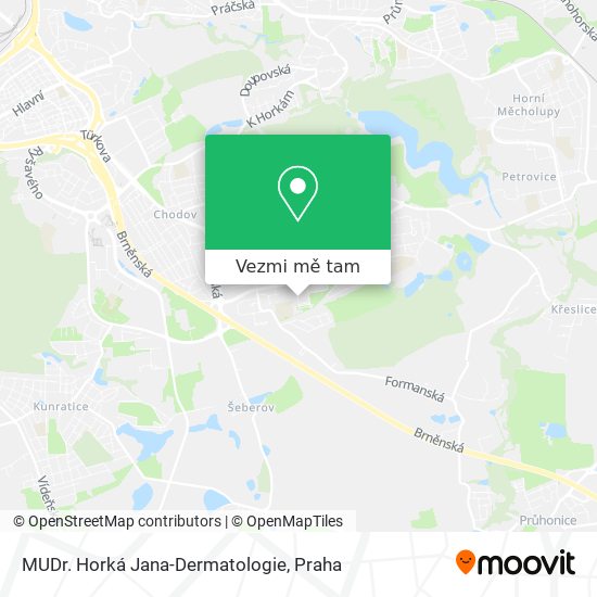 MUDr. Horká Jana-Dermatologie mapa