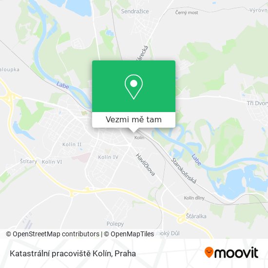 Katastrální pracoviště Kolín mapa