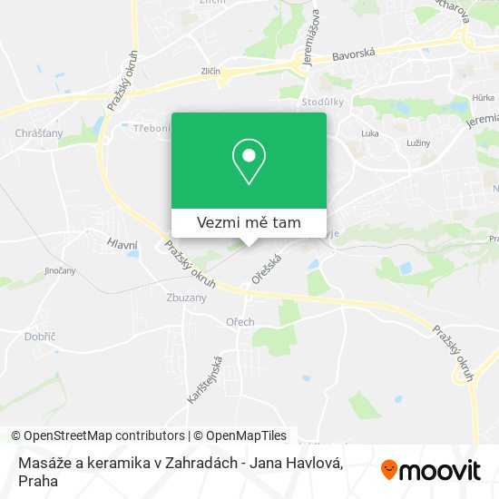 Masáže a keramika v Zahradách - Jana Havlová mapa