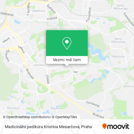 Medicinální pedikúra Kristína Mesarčová mapa
