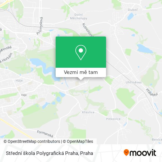 Střední škola Polygrafická Praha mapa