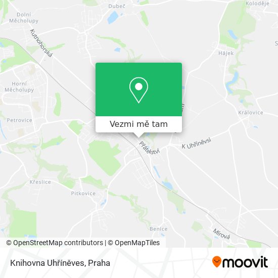 Knihovna Uhříněves mapa
