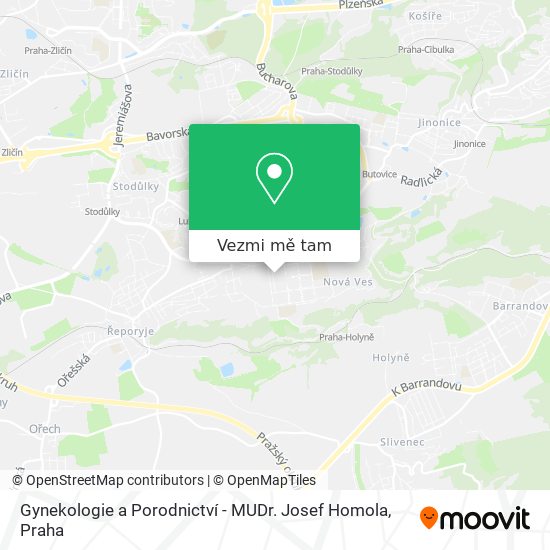 Gynekologie a Porodnictví - MUDr. Josef Homola mapa