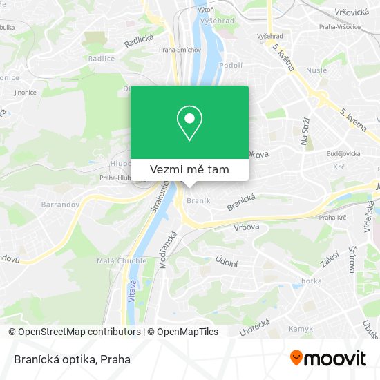 Branícká optika mapa