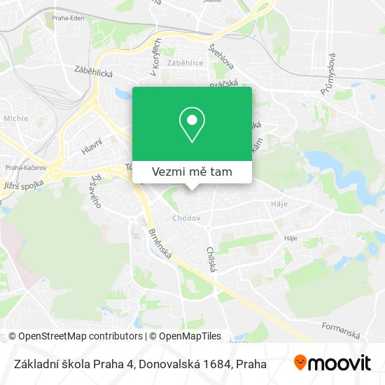 Základní škola Praha 4, Donovalská 1684 mapa