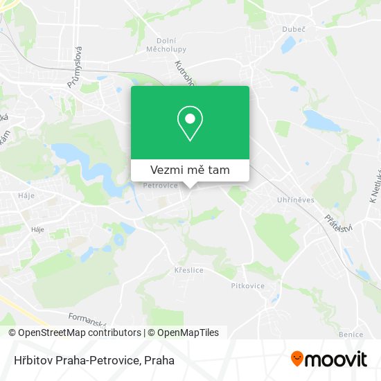 Hřbitov Praha-Petrovice mapa
