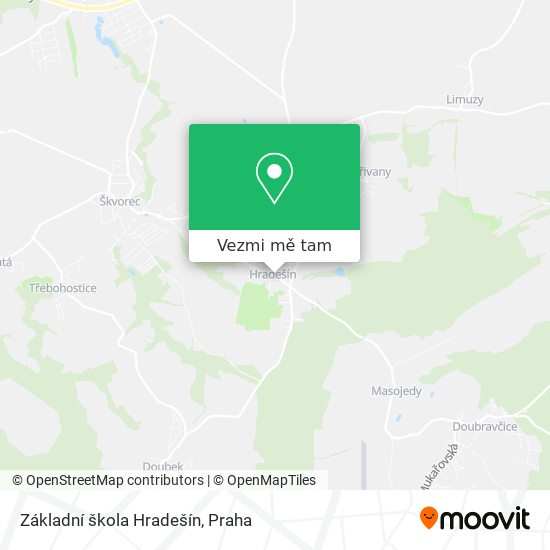 Základní škola Hradešín mapa