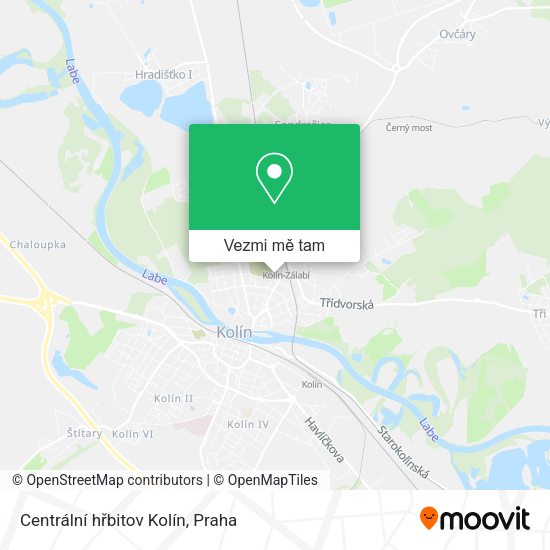 Centrální hřbitov Kolín mapa