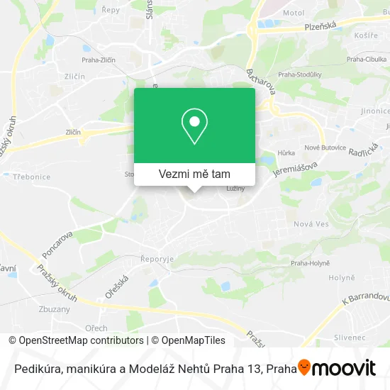 Pedikúra, manikúra a Modeláž Nehtů Praha 13 mapa