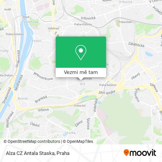 Alza CZ Antala Staska mapa