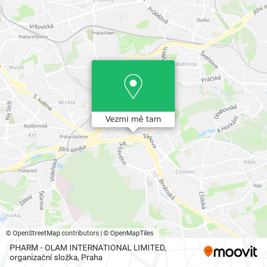 PHARM - OLAM INTERNATIONAL LIMITED, organizační složka mapa