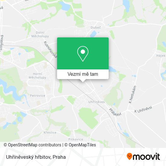 Uhříněveský hřbitov mapa