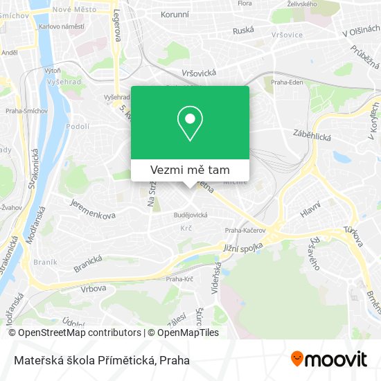 Mateřská škola Přímětická mapa