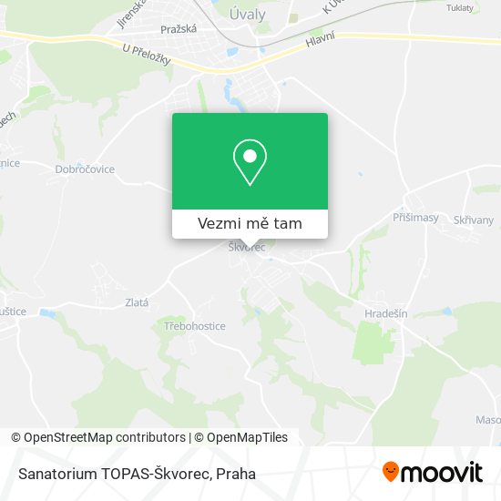 Sanatorium TOPAS-Škvorec mapa