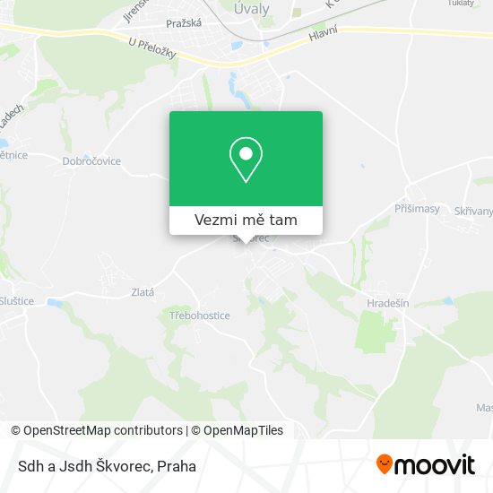 Sdh a Jsdh Škvorec mapa