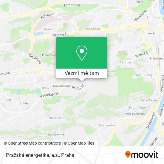 Pražská energetika, a.s. mapa