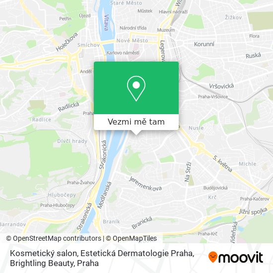 Kosmetický salon, Estetická Dermatologie Praha, Brightling Beauty mapa