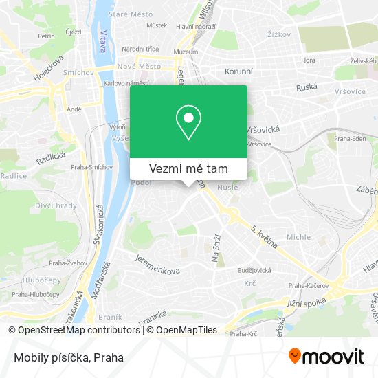 Mobily písíčka mapa