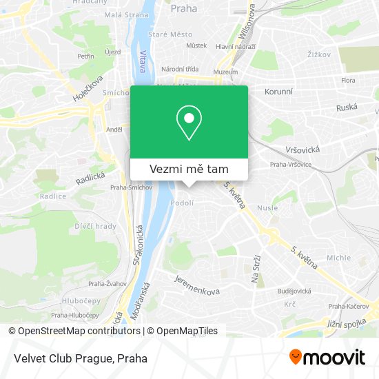 Velvet Club Prague mapa