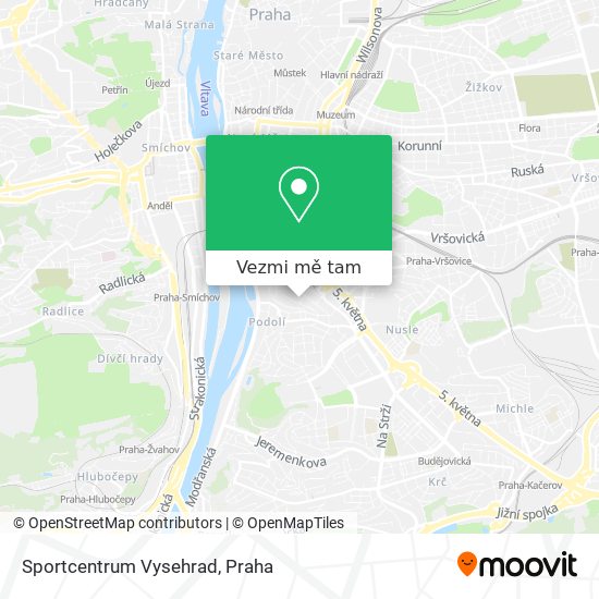 Sportcentrum Vysehrad mapa