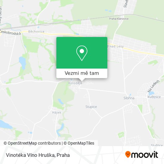 Vinotéka Víno Hruška mapa