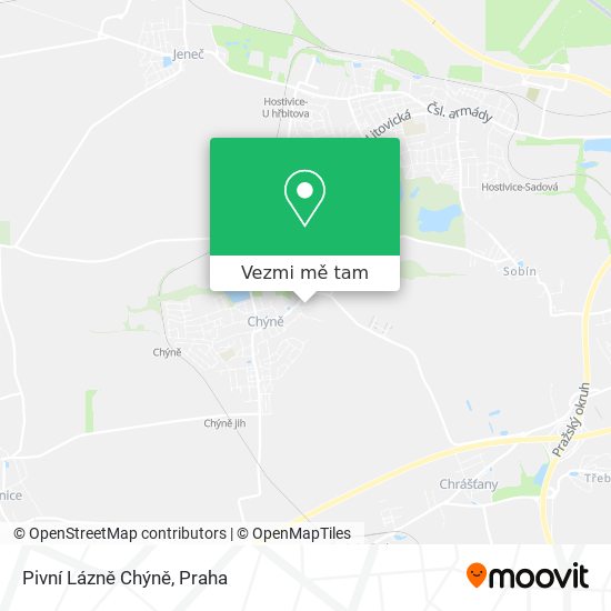 Pivní Lázně Chýně mapa
