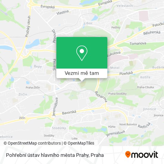 Pohřební ústav hlavního města Prahy mapa