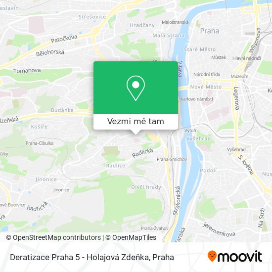 Deratizace Praha 5 - Holajová Zdeňka mapa