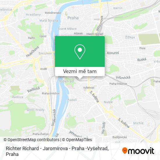 Richter Richard - Jaromírova - Praha -Vyšehrad mapa