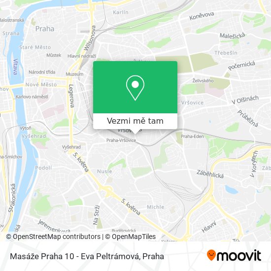 Masáže Praha 10 - Eva Peltrámová mapa