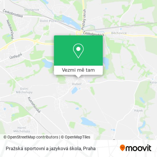 Pražská sportovní a jazyková škola mapa