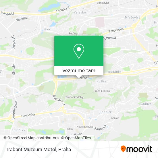 Trabant Muzeum Motol mapa