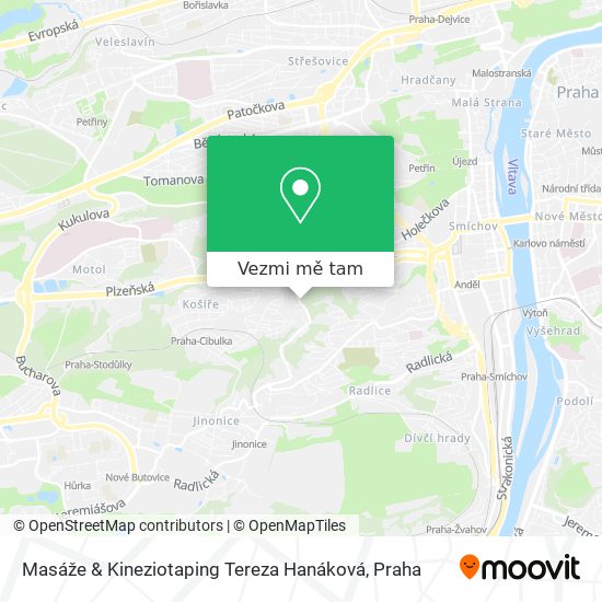Masáže & Kineziotaping Tereza Hanáková mapa