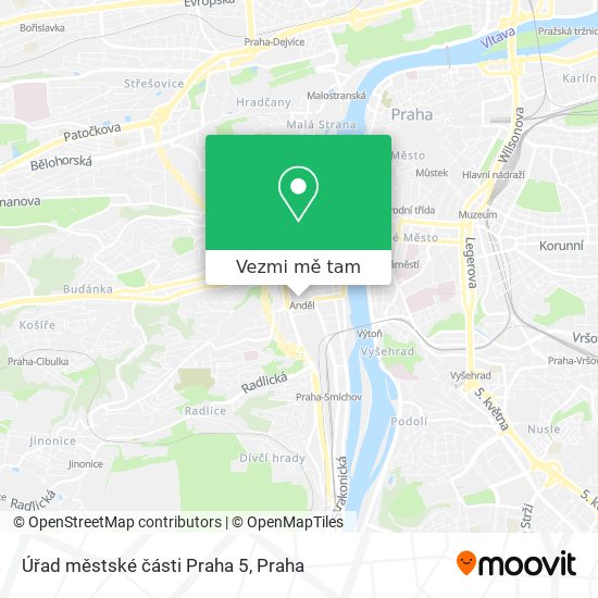 Úřad městské části Praha 5 mapa