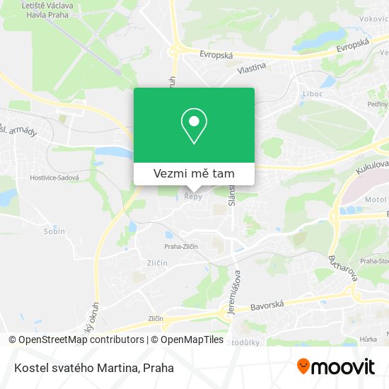 Kostel svatého Martina mapa
