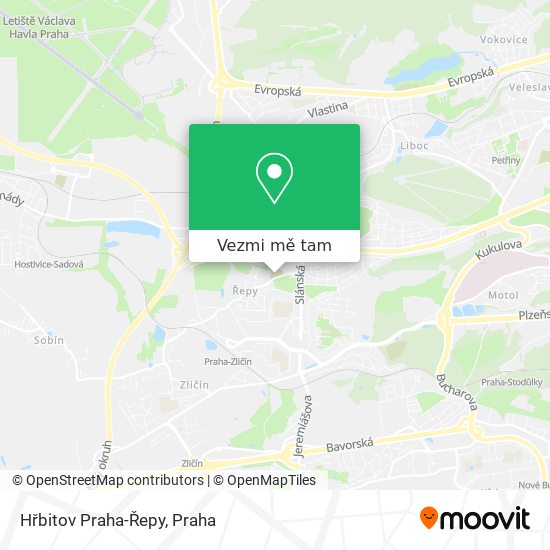 Hřbitov Praha-Řepy mapa