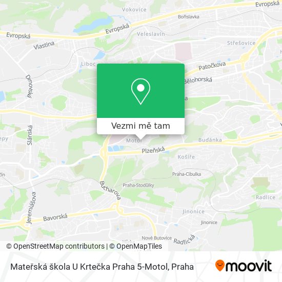 Mateřská škola U Krtečka Praha 5-Motol mapa